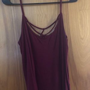 Maroon/wine strappy tank.